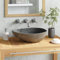 KOIECETA Lavabo Ovalado Lavamanos de Baño de Aseo Uso Diario Adorno para el Baño o la Cocina Superficie Interna Pulida Suave de Piedra Natural (37-46) x (29-36) x 15 cm (W x D x H)