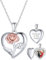 Supcare Damen S925 Blumen Herz Medaillon zum Öffnen für Bilder Locket Necklace Vintage Kette Text Foto Rose Halskette mit Anhänger Amulett Personalisiert Modeschmuck für Mutter Weihnacht