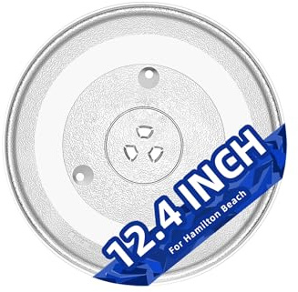 MorefaLife Microwave Glass Plate 12 3/8 inch - Exact 12.5 Inch Replacement for Microwave Turntable Part Numbers WB39X10002/ WB39X10003/ DE74-20015/5308037674/ A06014830AP