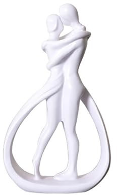 EBbels Kiss Couple Sculpture, Kunstharz Statuen Für Liebevolle Paare, Resin Home Desktop Ornament, Paar Umarmungs Kuss Figuren Für Jubiläen, Vorschlag, Valentine Photo Props (Weiß)