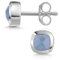 Materia Eckige Ohrstecker Silber 925 mit Edelstein - Chalcedon Schmuck Damen SO-340-Chalcedon