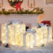 Quntis 3 Set LED Geschenkbox Weihnachten, Weihnachtsdeko Innen Strombetrieben, 117 warmweiße LEDs, 30CM Großer beleuchtete Boxen, Lichterdeko Geschenkpakete für Weihnachtsbaum Fensterbank Garten
