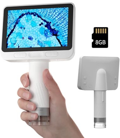 BEAVERLAB Digital Microscope 1600X, Microscope Magnifier for Coins Microscope with 1080P HD IPS Scree, WiFi USB Microscope with 8 Adjustable LED Lights Compatible with iPhone Android Computer