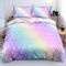 Regenbogen Bettwäsche 140x200 Mädchen Regenbogen Bettbezug mit Reißverschlus und 1 Kissenbezug 70 x 90 Microfaser Kinder Bettwäsche Set Mädchen Bettwäsche