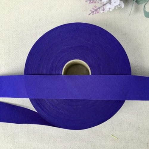 Ungefalzt Schrägband Baumwolle Polyester Gemisch 40mm zum nähen (Jeansblau, 10 Metre)