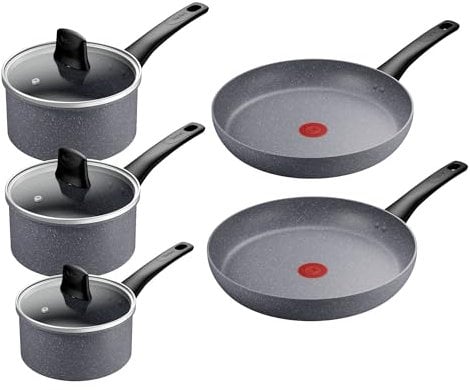 TEFAL Healthy Cook ON Induction 5PC Set (Saucepan 16/18/20 + lids, Frying pan 24/28cm)