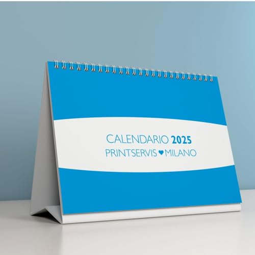 Personalisierbarer Tischkalender 2024/2025 – Künstliches und kreatives Design, Format 215 x 148,5 mm, ideal für Büro, Zuhause und Schule (Artistico Stimola Creativita 3) (Hellblau)