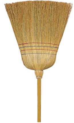 Fercasashop Scopa Saggina EXTRA 4 fili con manico in legno 140cm, Fibre Naturali, Ideale Pulizia Esterni e Pavimenti Grezzi,