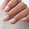 24PCS Pink Nude French Tip Press on Nails – Short Square Shape with Silver Edge, Full Cover Reusable Acrylic Glue-On Nails for Women & Girls, Handmade Nail Tips in Multiple Sizes