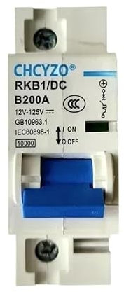 Janmobrian Disjoncteur, Disjoncteur Différentiel Disjoncteur 1P CC 12 V-120 V for Protection de Batterie Solaire 80 A, 100 A, 125 A, 150 A, 200 A, 250 A(125A)