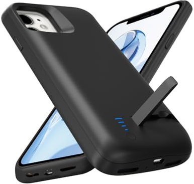 Giabuao Battery Case for iPhone 11(6.1,6800mAh), Slim Rechargeable Extended Fast Charging Charger Case, Portable Protective Powerbank Case with Battery for iPhone 11 - Black