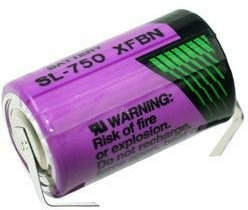 Tadiran SL750/S 3,6V Lithium 1/2AA Mignon mit Lötfahnen in U-Form