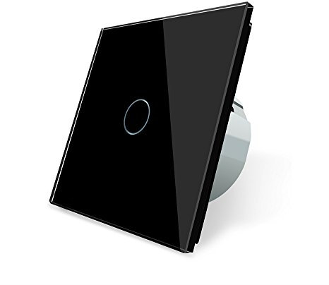 Livolo - Interruttore Luce Touch, in Vetro, Singolo on/off, Colore: Nero