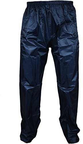 Baum Country New Mens Womens Waterproof Over Trousers Rain Pants Motorcycle Fishing Hiking (Medium (M), Navy)