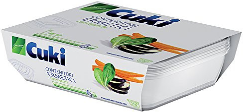 Cuki Contenitori Ermetici Rettangolari con Coperchi, 0, 75 L, 4 Pezzi