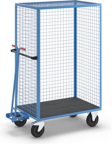 eurokraft | Etagenwagen | Längsseite offen | ohne Etagenböden | lichtblau