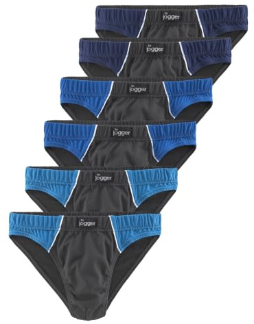 Le Jogger Herren Slip (6 Stück) | Baumwolle, Single-Jersey-Qualität, Kleines Weblabel vorn, Seitliche Paspeln, Bei 60° waschbar, Sportlicher Look