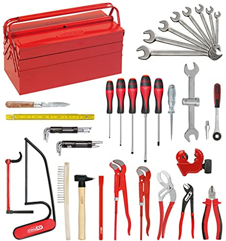 KS Tools 116.0147 Werkzeug-Kombination für Sanitär-Heizung, Metallgehäuse, 47-teilig, rot