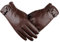 AZYOUNG Herren Winter Herbst Schwarz Braun PU-Leder plus dicke Samt-Touchscreen-Handschuhe, Braun, Mitte