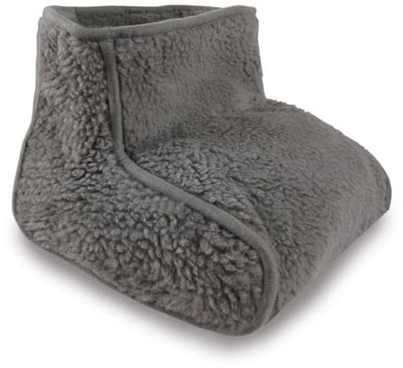 Bestlivings Füßwärmer Lammfloroptik flauschig (Grau) Fußsack Universalgröße Wärmeschuh Zehenwärmer in Einheitsgröße - Kuscheliger Wärmer für kalte Füße
