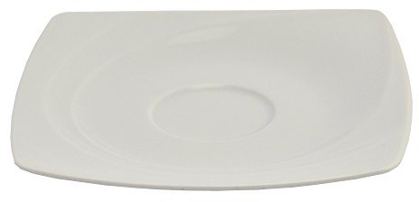 Van Well Kaffeeuntertasse Celebration I Untertasse aus Porzellan I Untertassen-Teller in schönem Weiß I mikrowellen- & spülmaschinengeeignet I hochwertiges Kaffeegeschirr I Ø 14,5cm