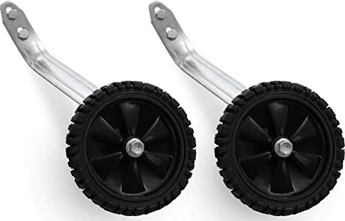 Bachtenkirch Stützräder (12,5 Zoll - 14 Zoll) für Kinderfahrräder mit 2-Punkt-Befestigung aus Metall und Kunststoff in Metallic