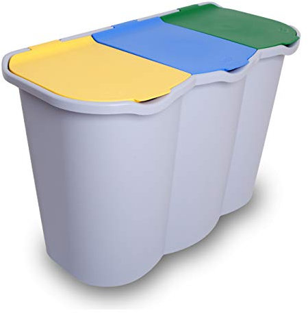 BELLI E FORTI S.R.L. Lot de 3 bacs de rangement différenciés en plastique 80 litres 009606, multicolore