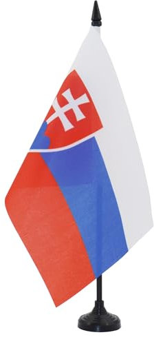 AZ FLAG - Tischflagge Slowakei - 21x14 cm - Slowakische Tischfahne 14 x 21 Cm - Flaggen