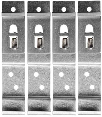 BITS4REASONS - 4 X (2 PAIR) TRAILER NUMBER PLATE HOLDERS CLIPS LICENSE PLATE BRACKETS STAINLESS SPRING LOADED STEEL - STANDARD UK SIZE PLATE 11CM (110MM) DEPTH