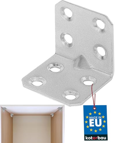 KOTARBAU Connecteur d'angle 30 x 30 x 30 x 1,5 mm avec nervure en acier - Trous de montage - Trous de montage - Pour charges lourdes