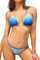 SHEKINI Damen Bikini Set Klassischer Triangel Rückenfrei Bikinioberteil Verstellbare Bademode Brasilianer Niedrige Taille Tanga Bikinihose Zweiteiliger Badeanzug(S,Farbverlauf Königsblau)