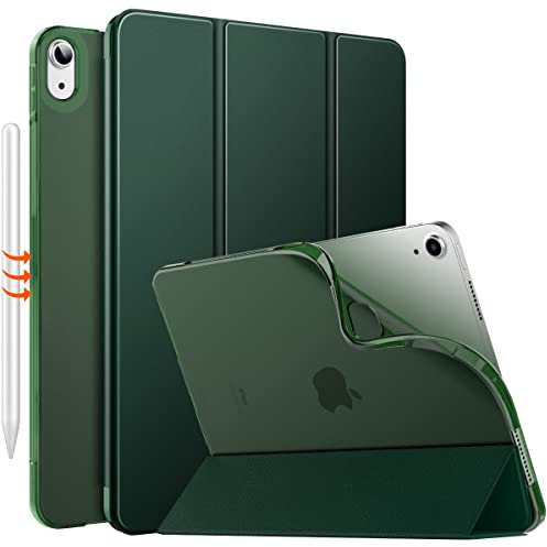 MoKo für iPad Air 11 Zoll Hülle 7./6. Generation M3/M2 2025/2024, iPad Air 5./4. Gen Hülle 2022/2020, Transluzent Matt Weich TPU Rückseite, Unterstützt Pencil Pro/2/USB-C, Nachtgrün