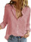 Uusollecy Chemise d'été pour Femmes T-Shirt à Manches Longues col en V Tops de Coton décontractés en Lin pour Filles.