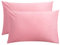 FLXXIE 2 Pack 100% Brushed 1800 Microfiber Plain Queen Pillowcases, Wrinkle and Stain Resistant, Soft and Cozy Envelope Closure Bed Pillow Cases, Pink, 50x75 cm