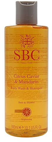 SBC Skincare - Duschgel und Shampoo mit Fingerlimette und Mandarine - 300 ml - Erhellt und Revitalisiert Haut und Haar - Shower Gel 2-in1 - Citrus Caviar & Mandarin Shower Gel & Shampoo