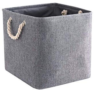 Mangata Aufbewahrungsbox Stoff 28x28x28 cm, aufbewahrungskorb Grau, Korbe Stoff in Würfel für Schrank, Regal, und Kleidung, (Faltbare, 1er Pack)