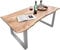 SAM Baumkantentisch 120x80 cm Quarto, Akazienholz massiv + naturfarben, Esstisch mit silbernem U-Gestell, Esszimmertisch/Holztisch Industrial-Design, Tischplatte 26 mm