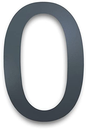 MOLVCE Numero civico in acciaio inox Altezza: 20 cm, Moderna targhetta numero civico esterno RAL 7016 antracite, spessore 2 mm, metallo numero di strada in acciaio inox - Arial, numero 0