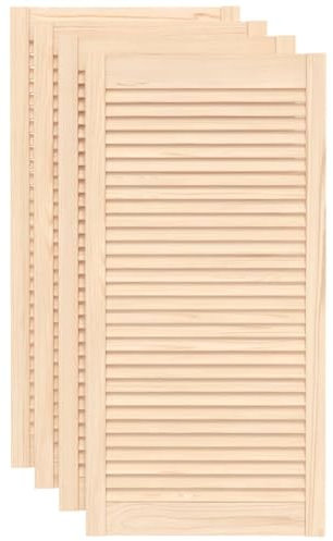 vidaXL 4X Madera Maciza de Pino Puertas Tipo Persiana con Celosía Rejilla Armario Tablillas Guardarropa Separador Decoración 99,3x49,4cm