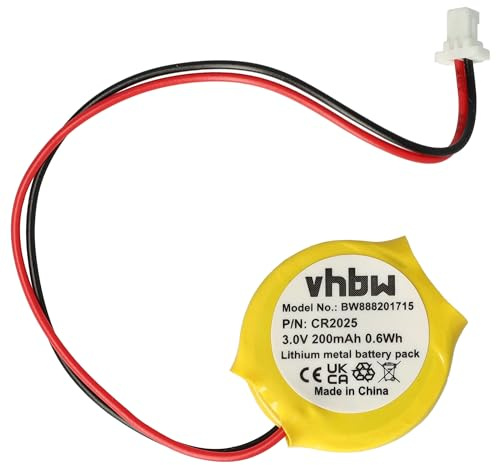 vhbw Universal BIOS-Batterie für Diverse Computer Notebook Modellen | (200 mAh, 3 V, Li-Mn)