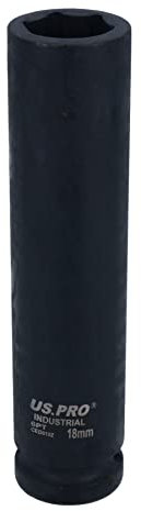 18mm Extra Deep Long Metric MM Impact Socket 1/2 Drive 6 Sided Single Hex