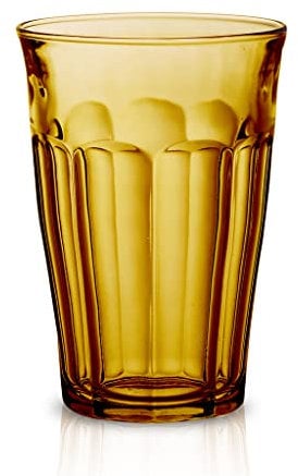 Duralex Set 6 Vasos Vidrio Templado 36cl Apilables, Pack Vasos Cocina Resistentes para Agua Zumo Refresco, Uso Diario, Colores Surtidos Colección Picardie