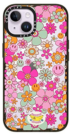 CASETiFY Impact iPhone 14 Case [4X Military Grade Drop Tested / 8.2ft Drop Protection/Compatible with Magsafe] - Groovy Pattern Clear - Clear Black