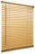 Teak - Wood grain Effect PVC venetian Blind - Width 105cm x Drop 150cm - 25mm Horizontal Slats - Easy Fit Trimmable fitting with Tilt control Wand Mechanism