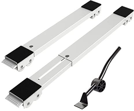 Einstellbar Kühlschrank Basis Möbel Transport-Roller, Untergestell Transportroller für Waschmaschine, Transport-Schienen mit Rollen für Möbel Bewegung Schwere, Waschmaschine, Kühlschrank (Schwarz)