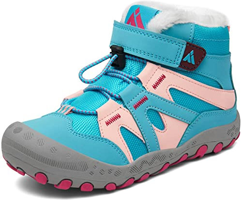 Mishansha Stivali da Neve Bambino Scarponcino Inverno Ragazzi Ragazze con Imbottitura Calda Stivaletti Trekking Escursionismo Antiscivolo Outdoor Scarpe Invernali Morbidi Comode, Cielo Blu 34 EU