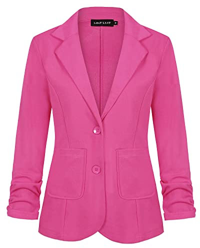 MINTLIMIT Giacca blazer casual da donna con tasche slim fit a due bottoni, R-Rose rosa, XXL