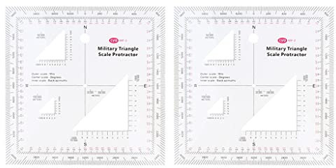 barenx 2 x Acryl-Lineal für Kinder, Winkelmesser, Grafik-Land-Navigationslineal