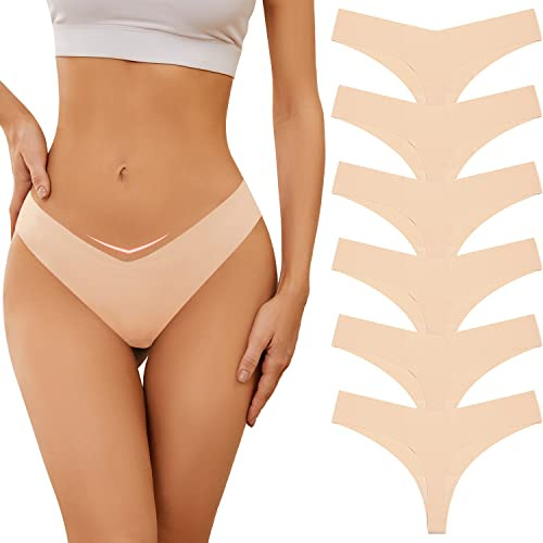 Adorel Damen Nahtlose Tangas Unsichtbar Slips Panties Unterwäsche 6er-Pack