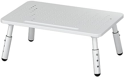 Bracwiser Soporte para monitor, elevador de monitor de 3 alturas ajustables para ordenador portátil, ordenador, PC, impresora, negro/blanco MST013-WB (blanco)